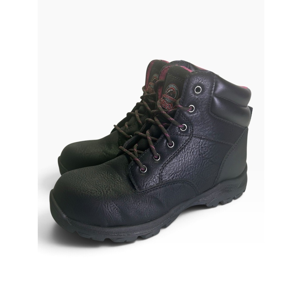 Brahma Bevel Womens Size 8 Work Boots Black Pink Steel Toe Safety WNBR29DP001